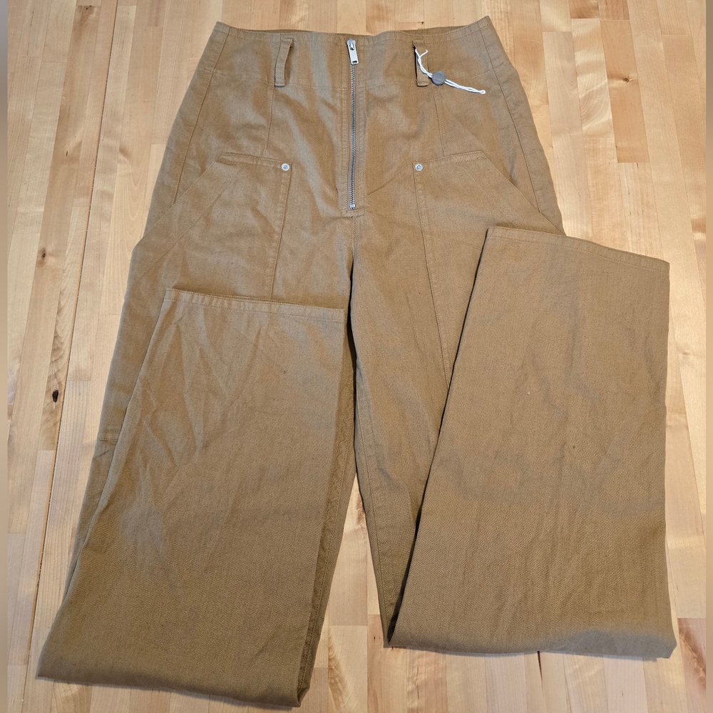 Isabel Marant Etoile Paggy Straight Leg Trousers Camel Size 36/US 4 NWOT - Picture 3 of 9